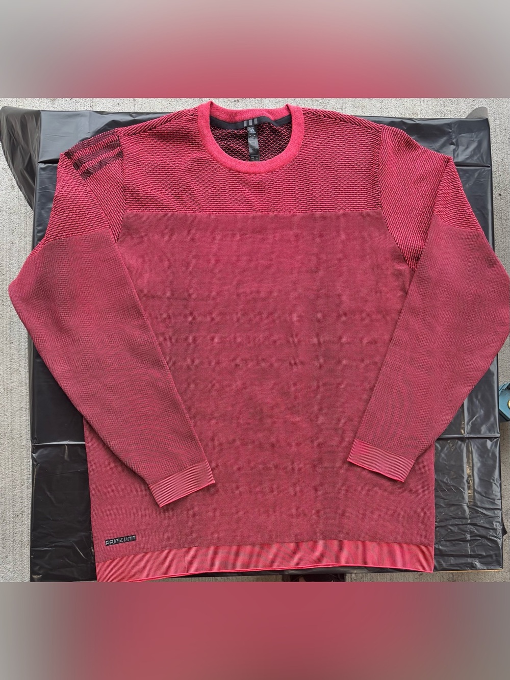 NWOT adidas Golf Primeknit Crewneck Pullover Sweater Men's Large Red Burgundy